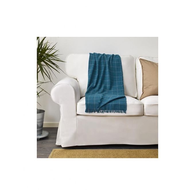 Plaid bleu en tissu