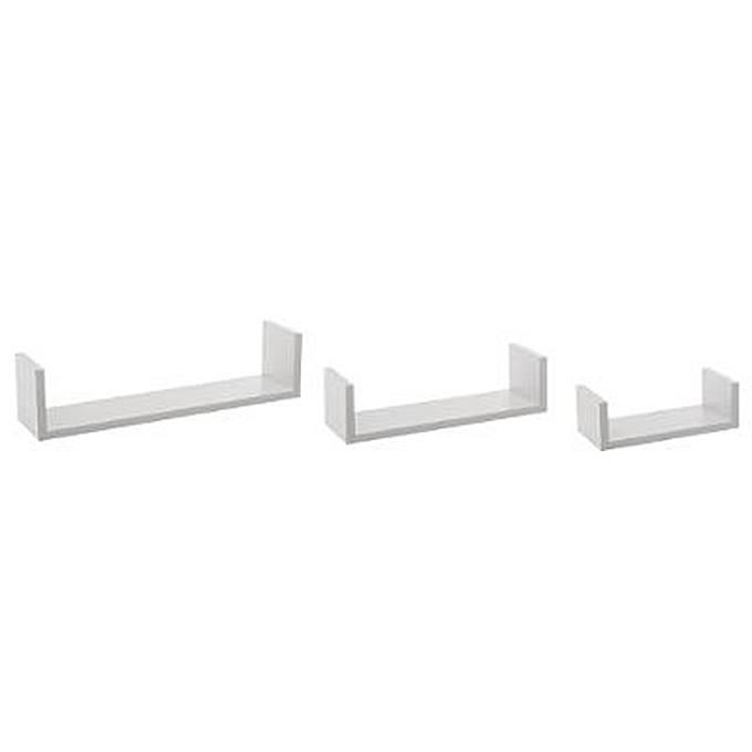 Lot de 3 étagères murales - Blanches