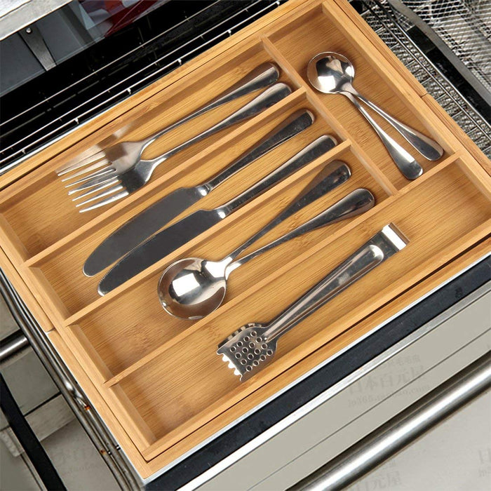 Organisateur d'ustensiles de cuisine en bambou