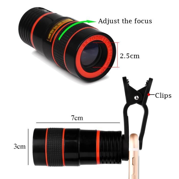 Zoom x8 Télescope pour Téléphone Mobile