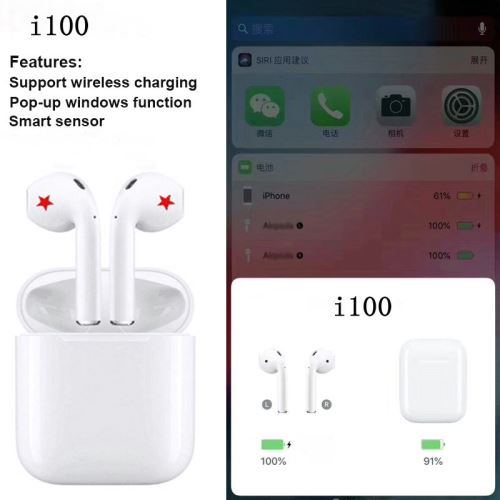 Ecouteurs sans fil TWS i100 Touch Control Bluetooth 5.0 Blanc