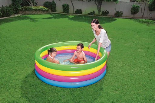 Piscine gonflable 4 boudins arc en ciel 1,57m x 46cm - Bestway